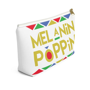 Melanin Poppin Make up Pouch w T-bottom - Zabba Designs African Clothing Store