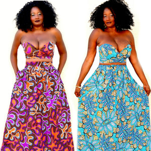 Sama African Print Maxi Set - Zabba Designs African Clothing Store