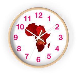 Red Velvet Map Of Africa Wall clock - Zabba Designs African Clothing Store