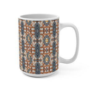 Brown Traditional Ethnic Print  Designer's  Coffee Mug - Zabba Designs African Clothing Store