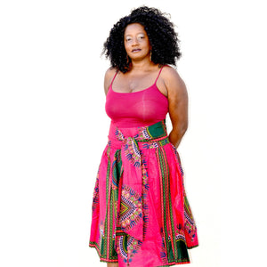 African Dashiki Print Midi Skirt - Zabba Designs African Clothing Store