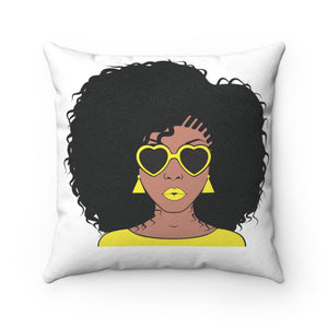 Daffodil Faux Suede Square Pillow - Zabba Designs African Clothing Store