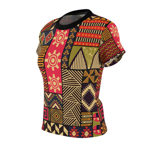 KEKE Women's African Print Polyester  Tee - Zabba Designs African Clothing Store