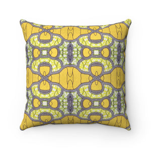 Sunflower African Print Square Pillow - Zabba Designs African Clothing Store
