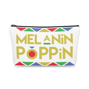 Melanin Poppin Make up Pouch w T-bottom - Zabba Designs African Clothing Store