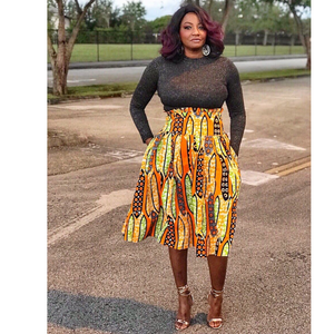 NOLA African Print Midi Skirt - Zabba Designs African Clothing Store