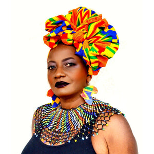Maasai African Print HeadWrap - Zabba Designs African Clothing Store