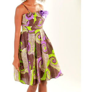 Green Midi Party Dress - Zabba Designs African Clothing Store