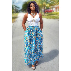 COCOA African Print Maxi Skirt - Zabba Designs African Clothing Store