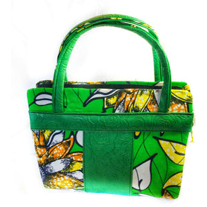 Green Tribal Print Handle Bag - Zabba Designs African Clothing Store