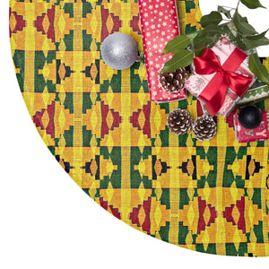 Joy Kente Print Christmas Tree Skirt - Zabba Designs African Clothing Store