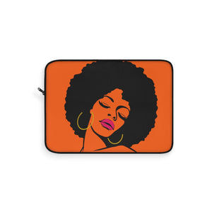 Orange Fro Chick Laptop Sleeve - Zabba Designs African Clothing Store