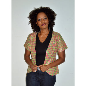 Brown Ankara African Wax Print Jacket - Zabba Designs African Clothing Store