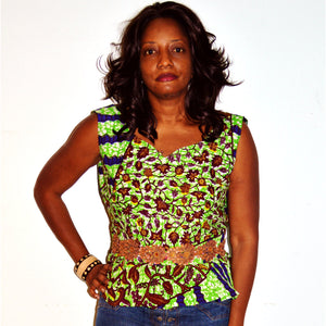 African Print Peplum Top - Zabba Designs African Clothing Store
