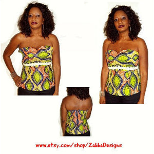 Party Ankara African Wax Print Blouse - Zabba Designs African Clothing Store