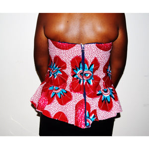 Jamz Strapless African Print Blouse - Zabba Designs African Clothing Store