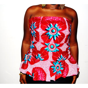 Jamz Strapless African Print Blouse - Zabba Designs African Clothing Store