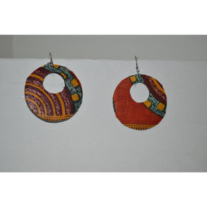 Orange Circle Fabric Cover Bangles Bracelet - Zabba Designs African Clothing Store