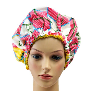 Candy Pink Adult Ankara Bonnet - Zabba Designs African Clothing Store