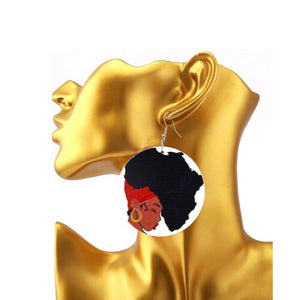 Jacque Afro Girl Map Of Africa Earrings - Zabba Designs African Clothing Store