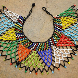 African Tribal Beaded Zulu Collar Necklace - Zabba Designs African Clothing Store