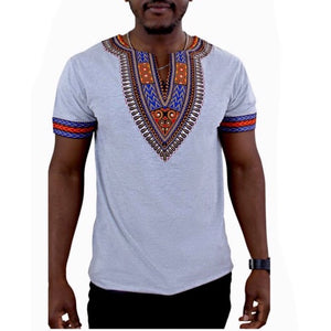 GRAY AFRICAN DASHIKI MEN'S SHIRT - Zabba Designs African Clothing Store