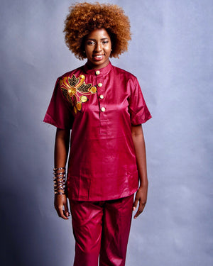 Kiki African Print Pants Set For Women - Zabba Designs African Clothing Store