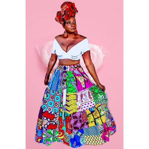 Fatima  African Patchwork Maxi Skirt - Zabba Designs African Clothing Store