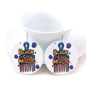 Afro Pick Wooden Earrings - Zabba Designs African Clothing Store