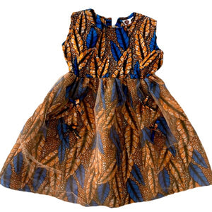 Princess Kou African Print Girl  Dress - Zabba Designs African Clothing Store