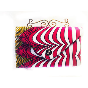 Designer Evening Clutch Bag Red And Blue African Ankara Fabric - Zabba Designs African Clothing Store