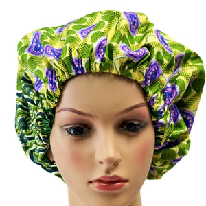 Green Candy Apple Adult Ankara Bonnet - Zabba Designs African Clothing Store