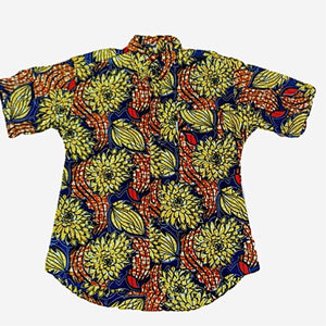 African Men's Tropical-Print Camp Collar Shirt - Zabba Designs African Clothing Store