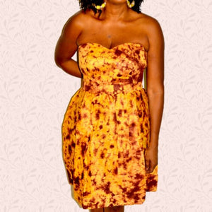 Sun flower African Tie Dye Dress - Zabba Designs African Clothing Store