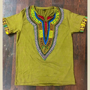 AVOCADO GREEN AFRICAN DASHIKI MEN'S SHIRT - Zabba Designs African Clothing Store