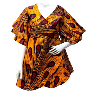 Soca African Wrap Blouse - Zabba Designs African Clothing Store