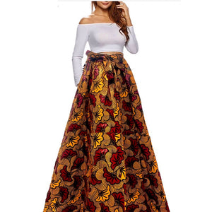 Plum African Print Maxi Skirt - Zabba Designs African Clothing Store