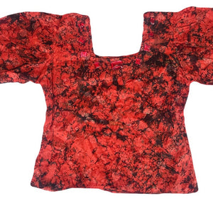 Awia African Inspired Tie Dye  Reddish Black Boho Top - Zabba Designs African Clothing Store