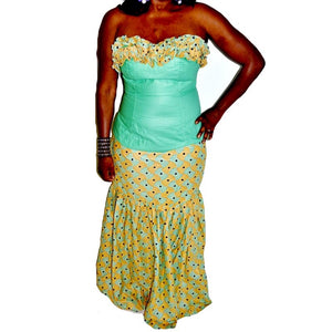 Yezzi Ankara and Wooden Two Piece Maxi Dress - Zabba Designs African Clothing Store