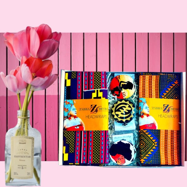 MIAMI African Print Head Wrap And Earring Set - Zabba Designs African Clothing Store