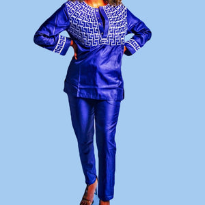 Ilibo African Print Woman Pants Set - Zabba Designs African Clothing Store