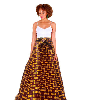 Ansu African Print Maxi Skirt - Zabba Designs African Clothing Store