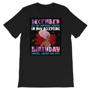 December Birthday Girl Unisex T-Shirt - Zabba Designs African Clothing Store