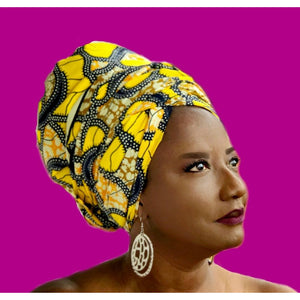 African Print Kikyo Bellflower HeadWrap - Zabba Designs African Clothing Store