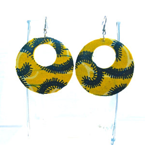 Yellow African Print Earrings - Zabba Designs African Clothing Store