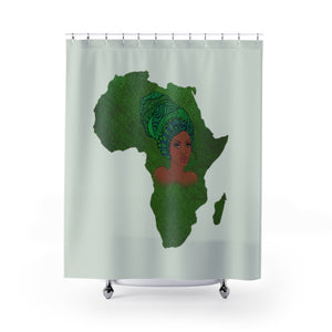Green Mama Africa Shower Curtain - Zabba Designs African Clothing Store