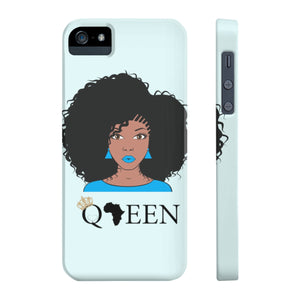 Blue Afro Queen Case Mate Slim Phone Cases - Zabba Designs African Clothing Store