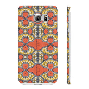 Orange African Print Slim Phone Cases - Zabba Designs African Clothing Store