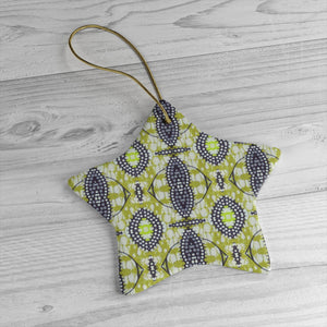 Green African Print  Ceramic Ornaments - Zabba Designs African Clothing Store
