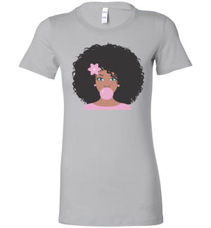 Pink Bubble Gum Ladies Perfect Tee Shirt  Slim Fit - Zabba Designs African Clothing Store